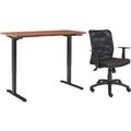 Global Equipment Interion    Height Adjustable Table with Chair Bundle - 72"W x 30"D - Cherry w/ Black Base 695781CH-B